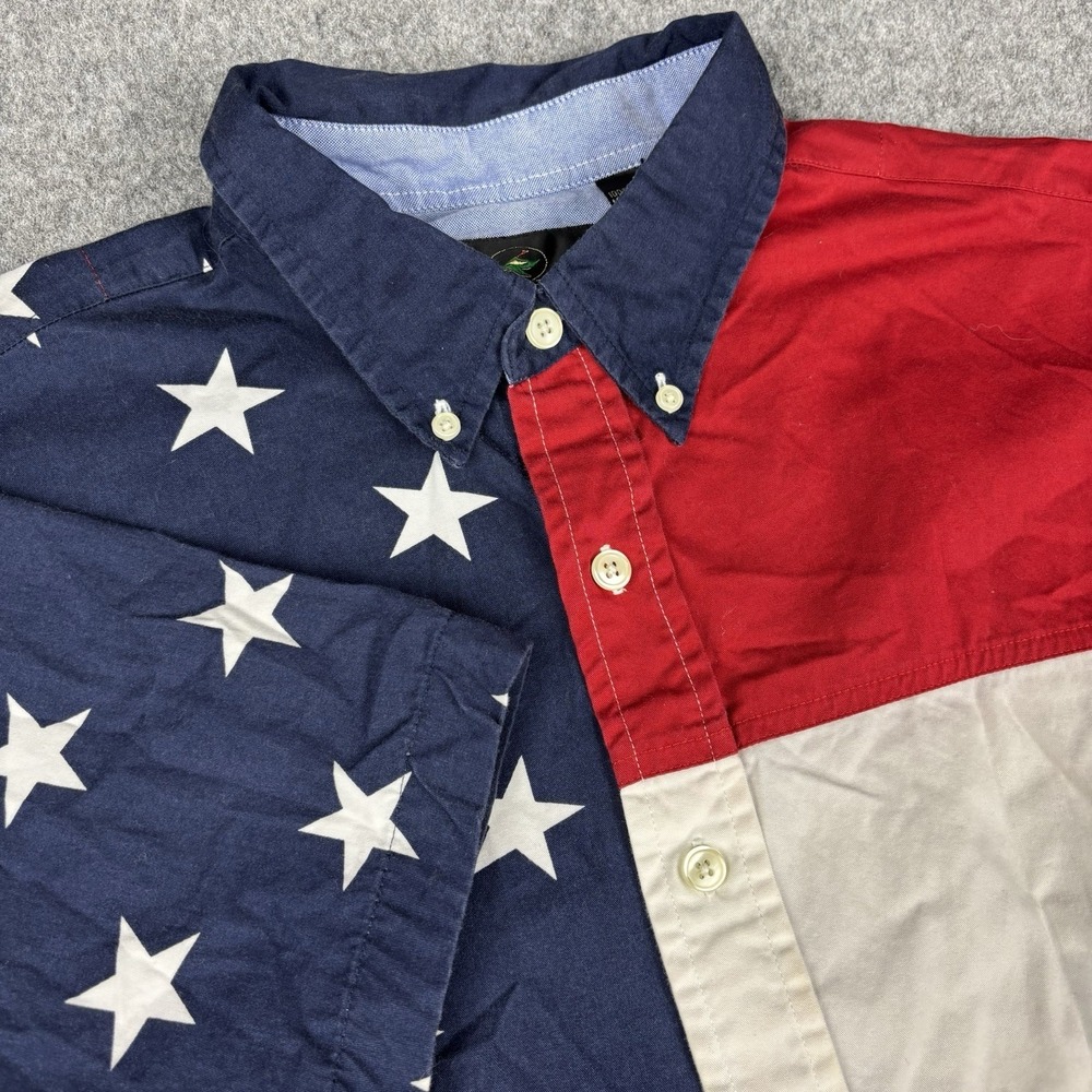Redhead American Flag Shirt Mens Large Red White Blue Patriotic America USA Free